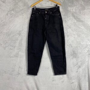 Mavi Gold Lila High Rise‎ Mom Jeans Washed Black 100% Cotton Tapered Leg Denim